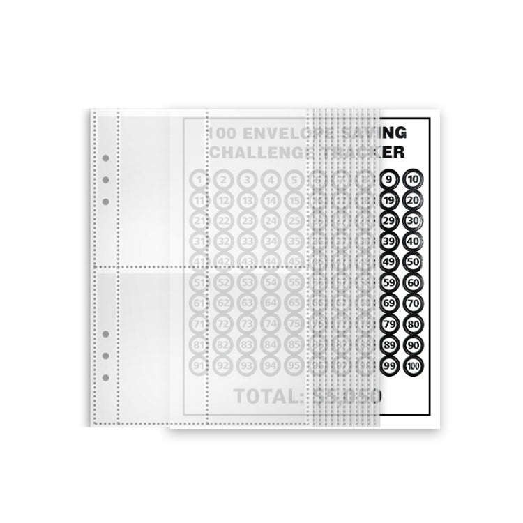 25sheets /Set A5 6 Holes Save Money Challenge Envelopes Replacement Inner Page, Spec: Set 4