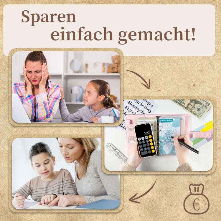 A6 German Loose Leaf Cash Budget Notebook Crocodile Pattern Macaron PU Leather Budget Planner(Pink)