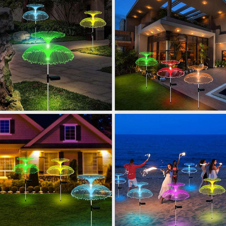 Solar Fiber Optic Light Double Layer Jellyfish Light LED Outdoor Garden Decoration Atmosphere Lam...