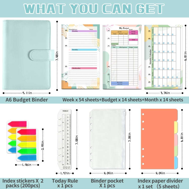 A6 Macaron Loose-Leaf Weekly Plan Monthly Plan Notebook PU Leather Multi-Function Storage Handboo...