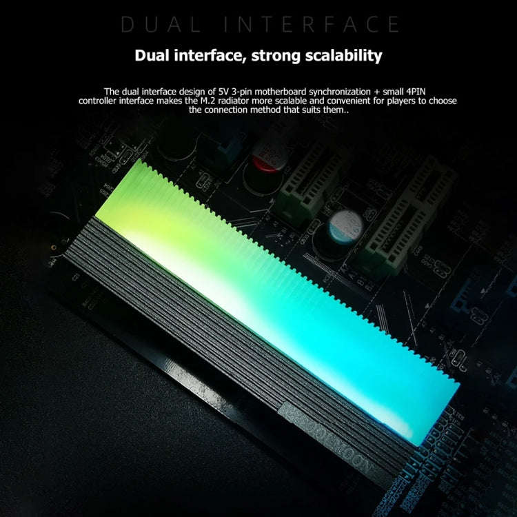 COOLMOON CM-M2A M.2 2280 Solid State Drive Cooler 5V ARGB Hard Drive Heatsink(White)