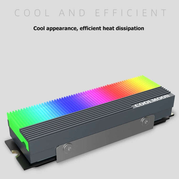COOLMOON CM-M2A M.2 2280 Solid State Drive Cooler 5V ARGB Hard Drive Heatsink(White)