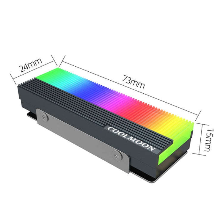 COOLMOON CM-M2A M.2 2280 Solid State Drive Cooler 5V ARGB Hard Drive Heatsink(White)