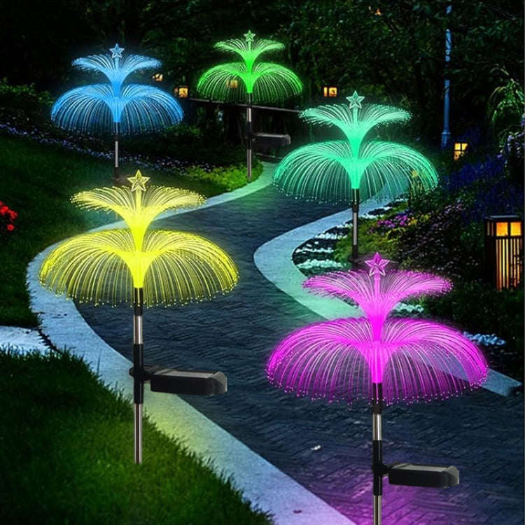 Solar Optical Fiber Jellyfish Lights Outdoor LED Waterproof Garden Decoration Ambiance Light, Sty...