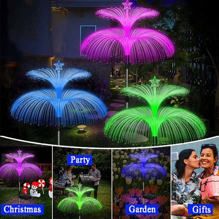 Solar Optical Fiber Jellyfish Lights Outdoor LED Waterproof Garden Decoration Ambiance Light, Sty...