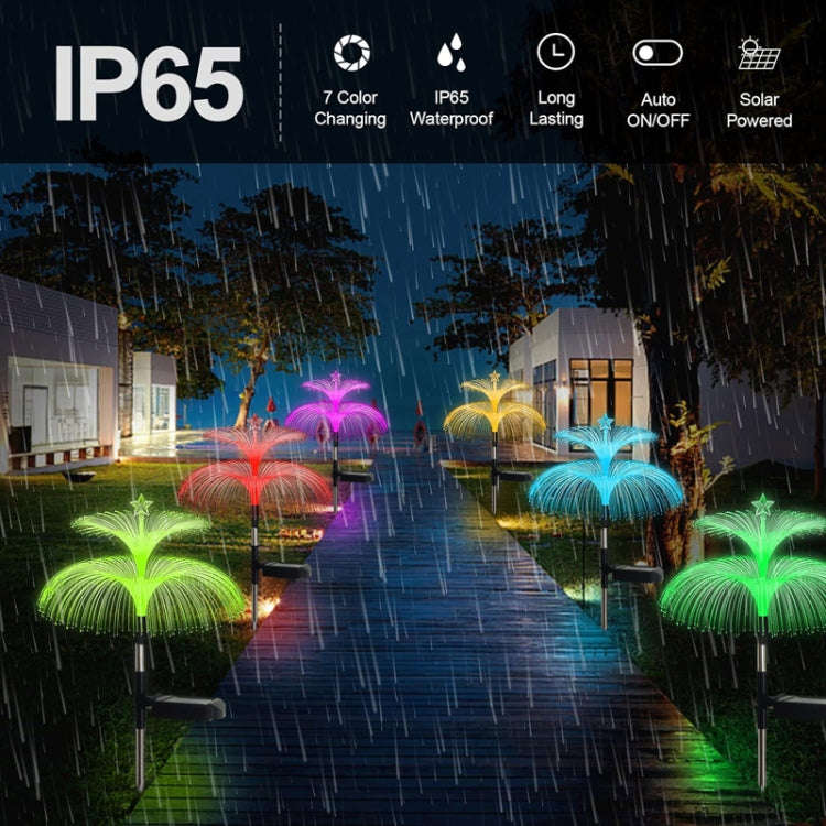 Solar Optical Fiber Jellyfish Lights Outdoor LED Waterproof Garden Decoration Ambiance Light, Sty...