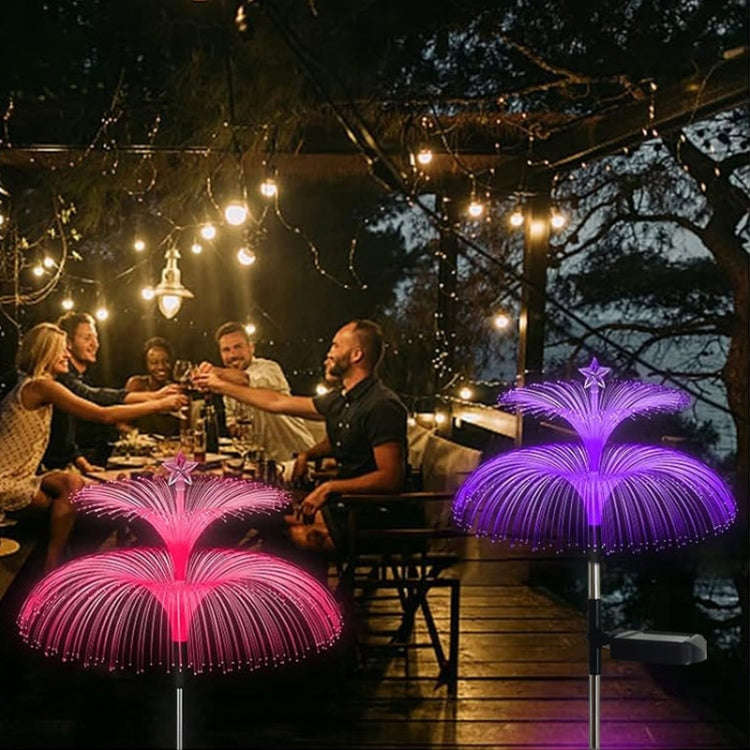Solar Optical Fiber Jellyfish Lights Outdoor LED Waterproof Garden Decoration Ambiance Light, Sty...