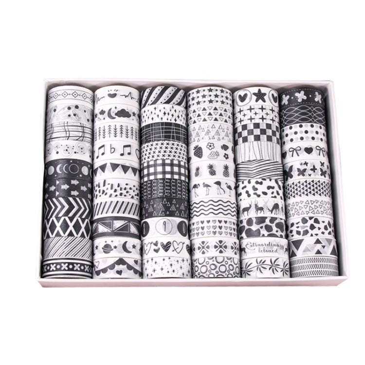 60rolls /Set 1.5cm x 2m Washi Tape Set For Scrapbooking Supplies Art Craft Tape(Black and White P...
