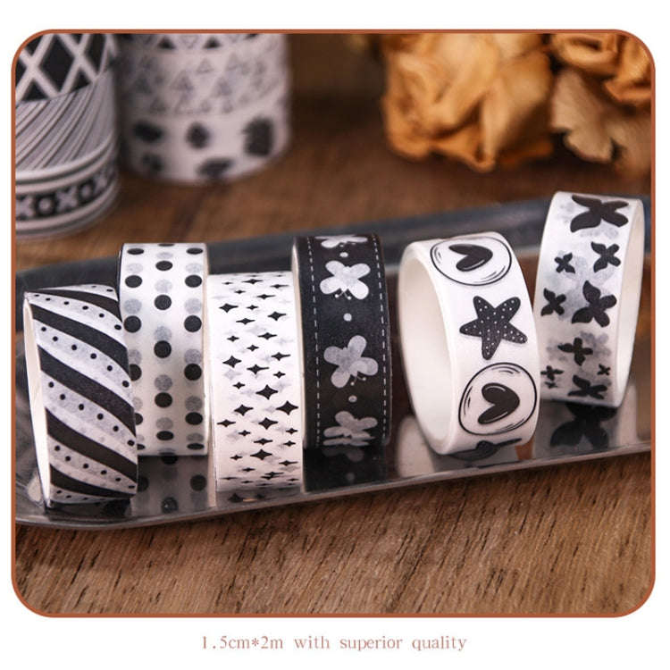 60rolls /Set 1.5cm x 2m Washi Tape Set For Scrapbooking Supplies Art Craft Tape(Black and White P...