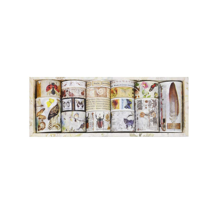 18rolls /Box  Nostalgic Memory Washi Tape Set Retro Style DIY Scrapbook Stickers, Style: Forest D...