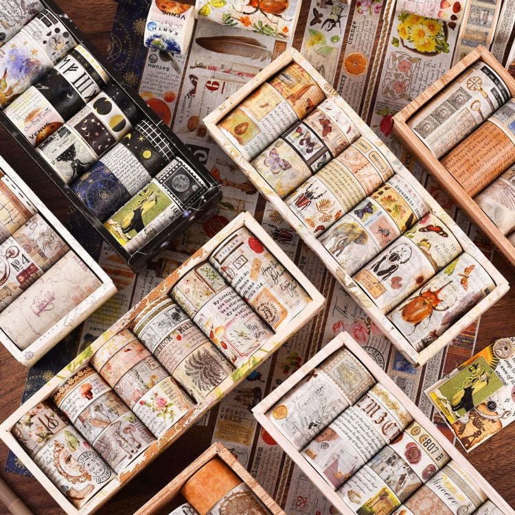 18rolls /Box  Nostalgic Memory Washi Tape Set Retro Style DIY Scrapbook Stickers, Style: Forest D...