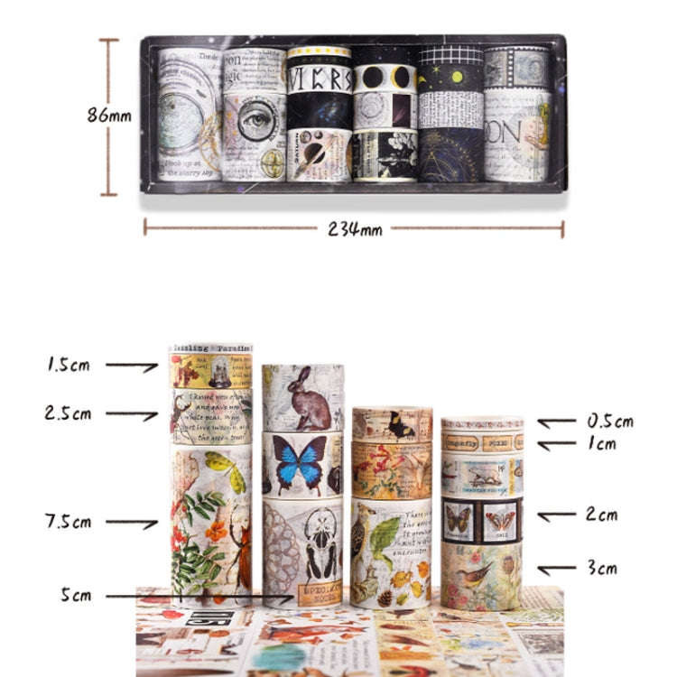 18rolls /Box  Nostalgic Memory Washi Tape Set Retro Style DIY Scrapbook Stickers, Style: Forest D...