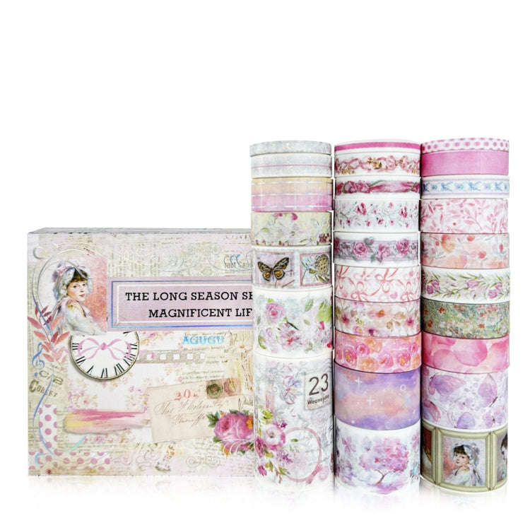 27rolls /Box Long Season Washi Tape DIY Scrapbook Stickers(Glamorous Life)