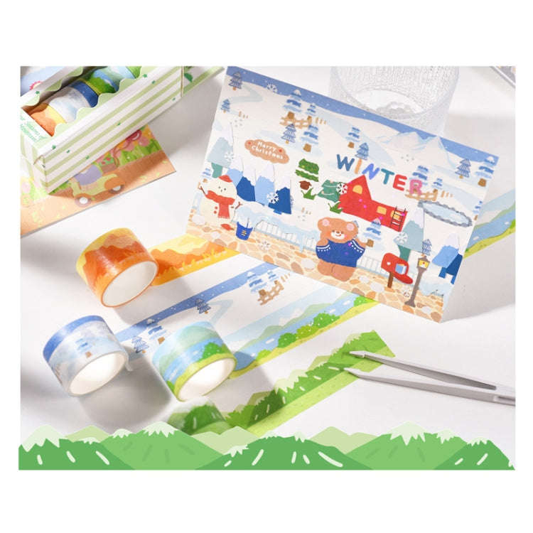 4rolls /Box 2.5cm x 2m Slow Life Washi Tape for Scrapbooking and Journal Decoration, Style: Four ...