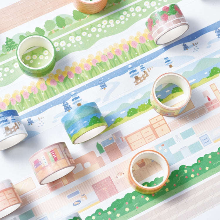4rolls /Box 2.5cm x 2m Slow Life Washi Tape for Scrapbooking and Journal Decoration, Style: Indoo...