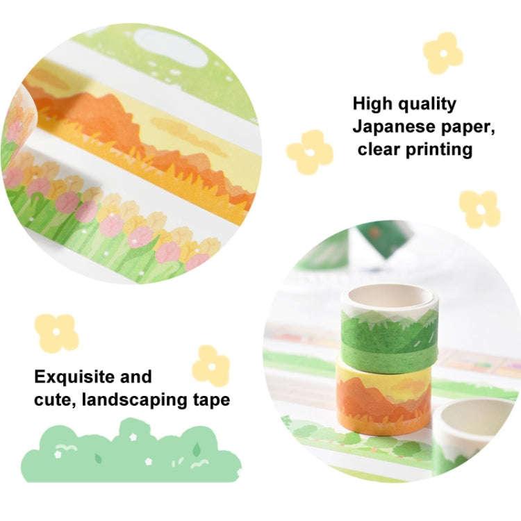 4rolls /Box 2.5cm x 2m Slow Life Washi Tape for Scrapbooking and Journal Decoration, Style: Stree...