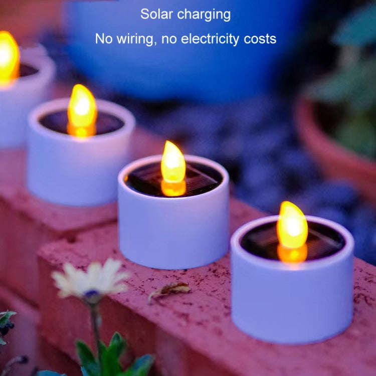 Solar Candle Lights Outdoor Waterproof Yard Light Garden Decoration Ambiance Lamp(Warm White)