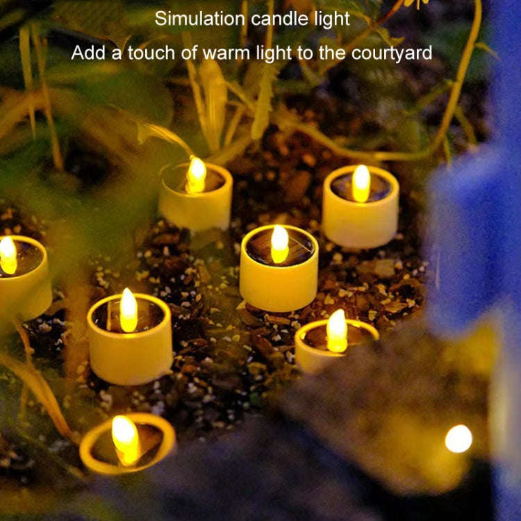 Solar Candle Lights Outdoor Waterproof Yard Light Garden Decoration Ambiance Lamp(Yellow Flash)