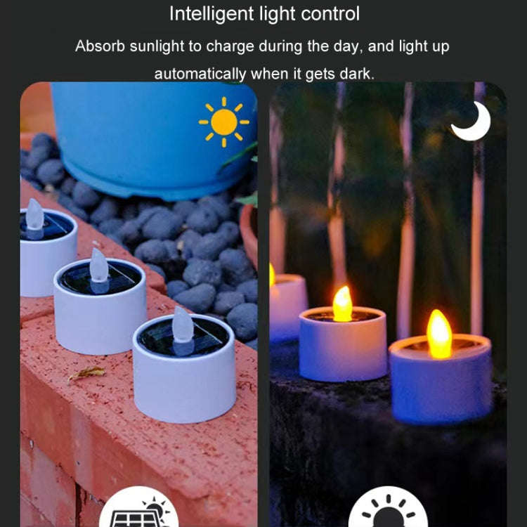 Solar Candle Lights Outdoor Waterproof Yard Light Garden Decoration Ambiance Lamp(Warm White)
