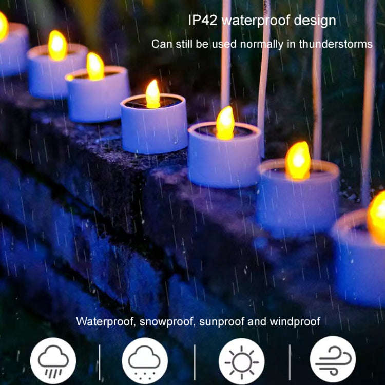 Solar Candle Lights Outdoor Waterproof Yard Light Garden Decoration Ambiance Lamp(Warm White)