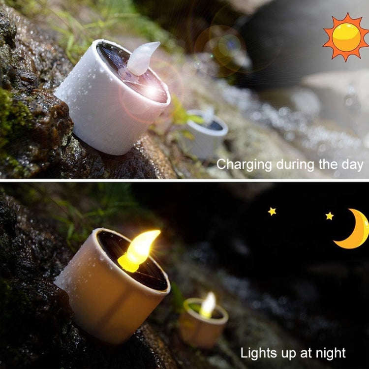 Solar Candle Lights Outdoor Waterproof Yard Light Garden Decoration Ambiance Lamp(Warm White)