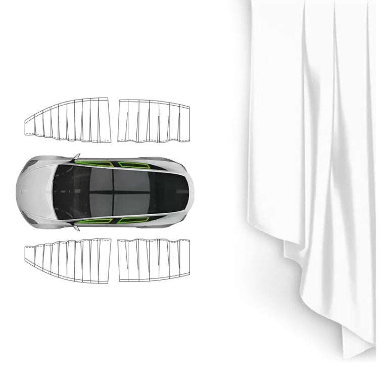 For Tesla Model 3 4pcs White Car Side Window Privacy Sun Protection Curtain