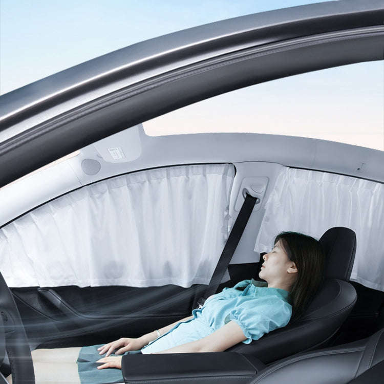 For Tesla Model 3 4pcs White Car Side Window Privacy Sun Protection Curtain