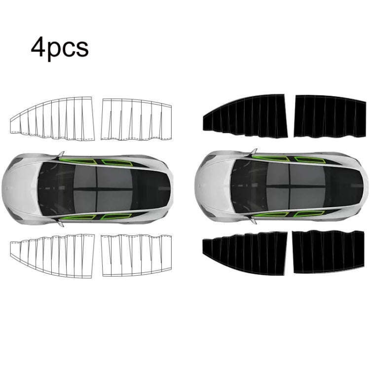 For Tesla Model 3 4pcs White Car Side Window Privacy Sun Protection Curtain