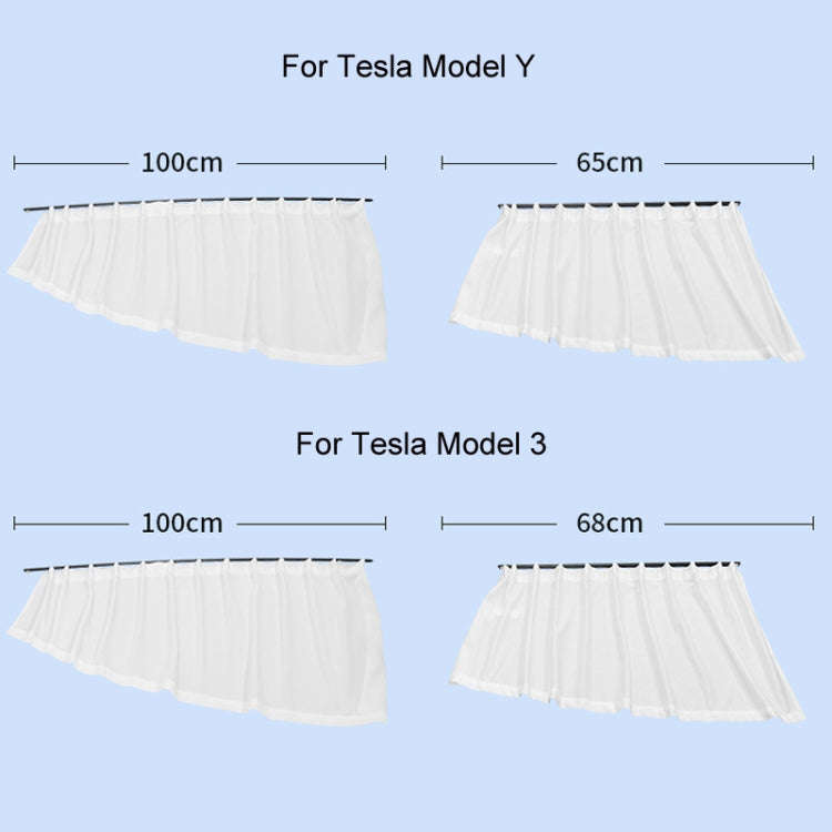 For Tesla Model 3 4pcs White Car Side Window Privacy Sun Protection Curtain