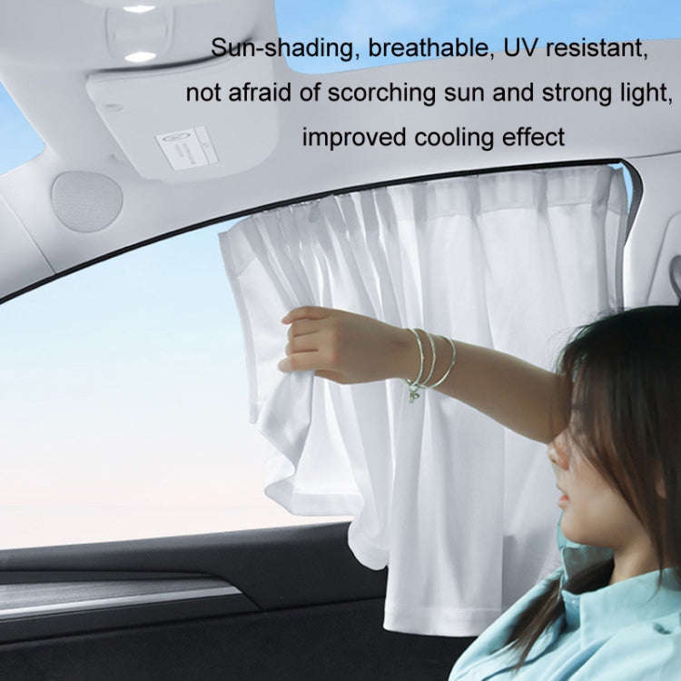 For Tesla Model 3 4pcs White Car Side Window Privacy Sun Protection Curtain