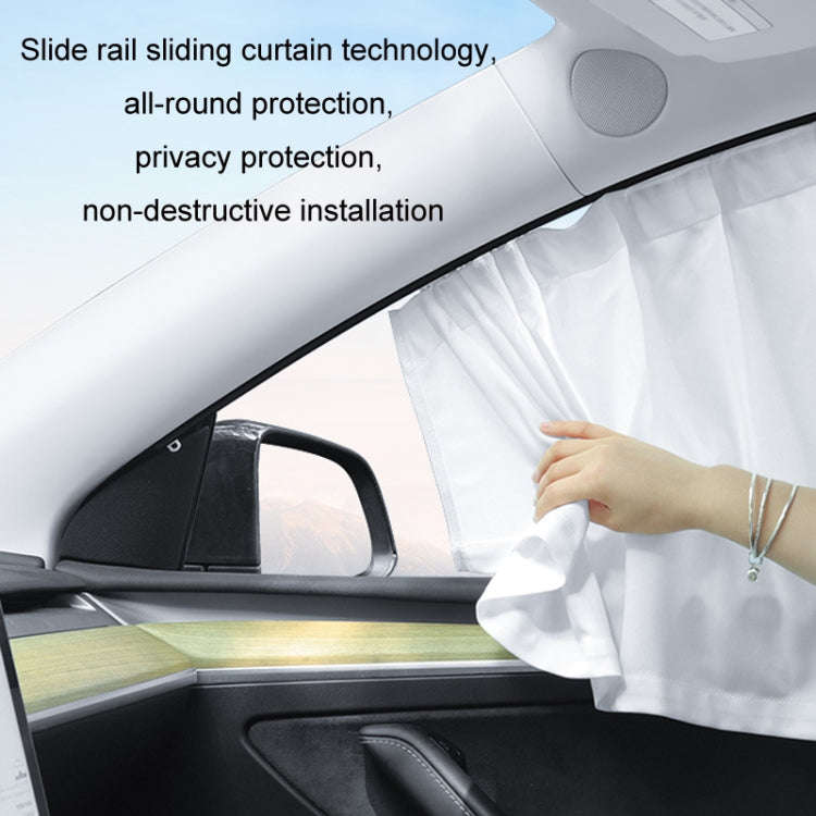 For Tesla Model 3 4pcs White Car Side Window Privacy Sun Protection Curtain