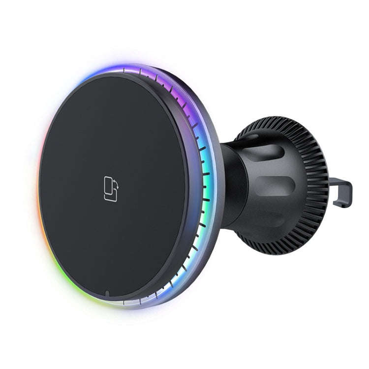 Car Magnetic Wireless Charging Cell Phone Holder With Ambient Light, Style: Colorful Light