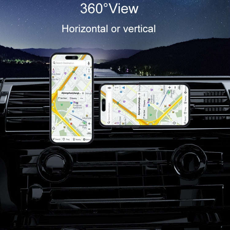 Car Magnetic Wireless Charging Cell Phone Holder With Ambient Light, Style: Colorful Light