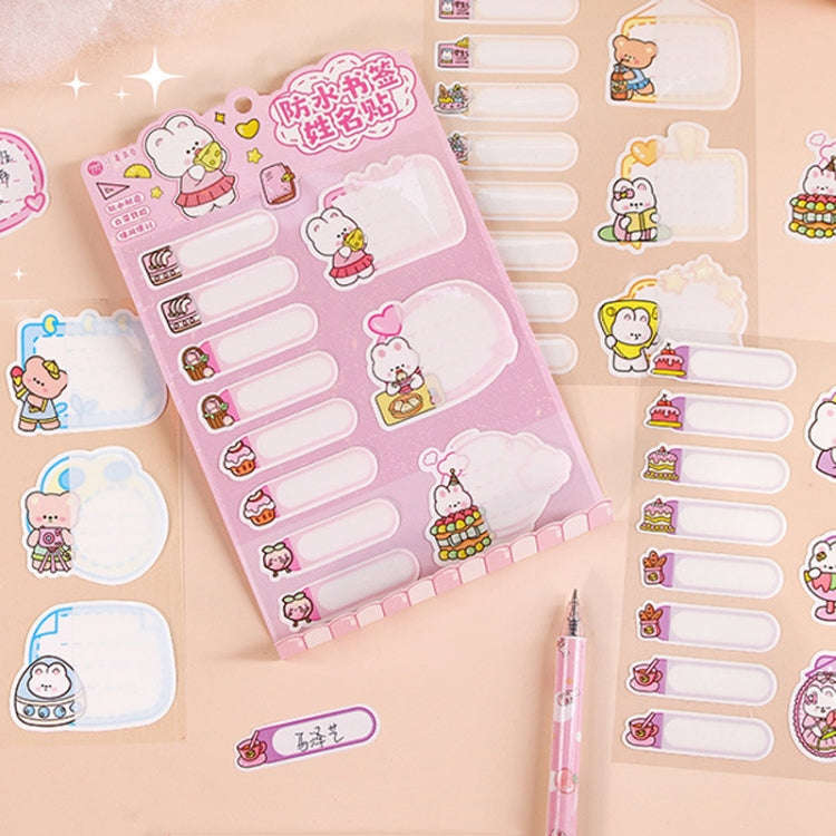 4sheets /Pack Waterproof Name Labels for Kids - Tear-Resistant, Self-Adhesive, Handwritten Sticke...