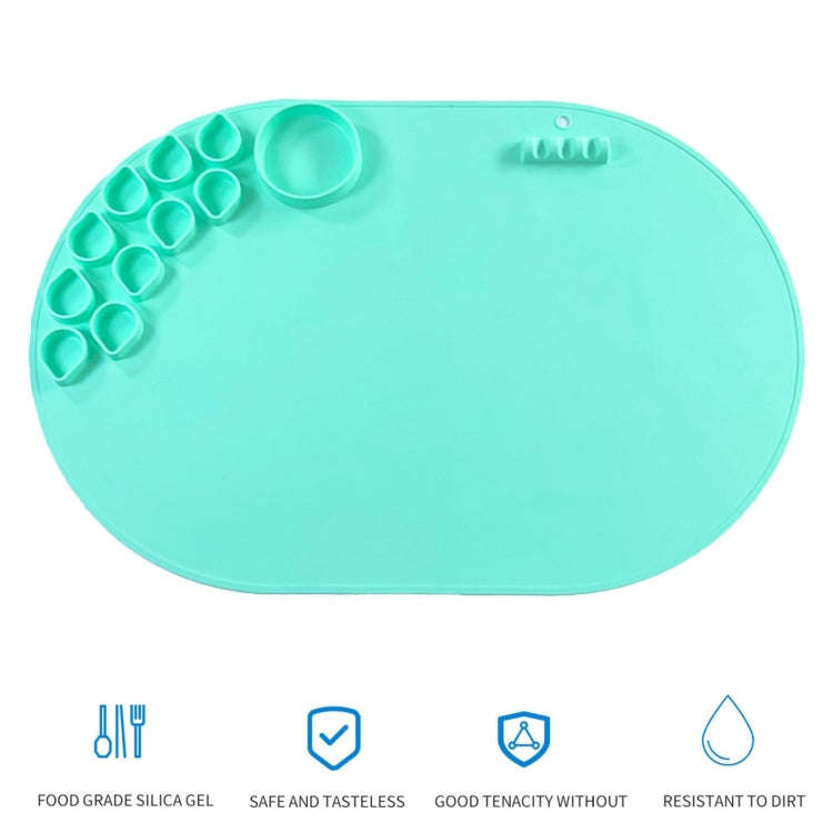 59 x 40cm  Oval Silicone Painting Pad Art Mat for Drawing Clay(Blue)