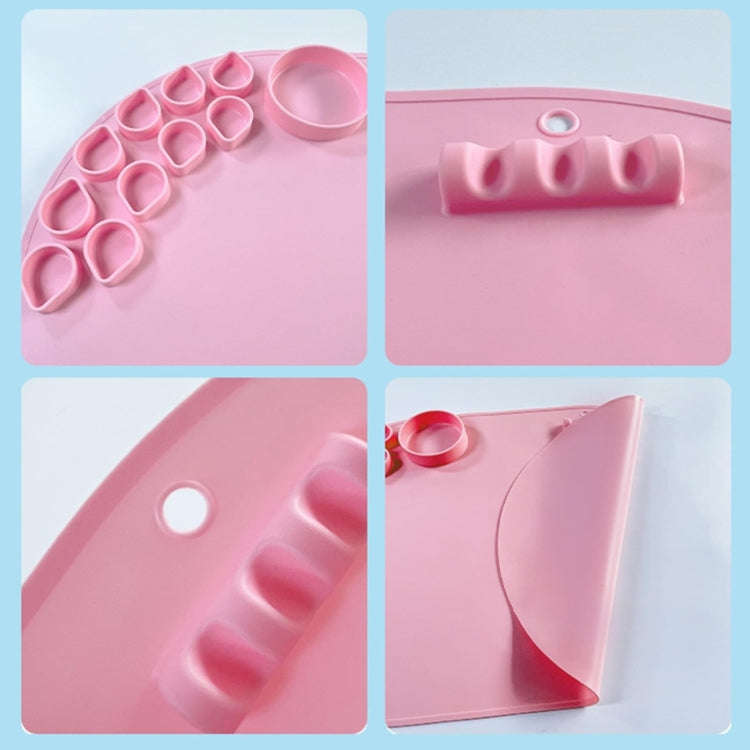 59 x 40cm  Oval Silicone Painting Pad Art Mat for Drawing Clay(Pink)