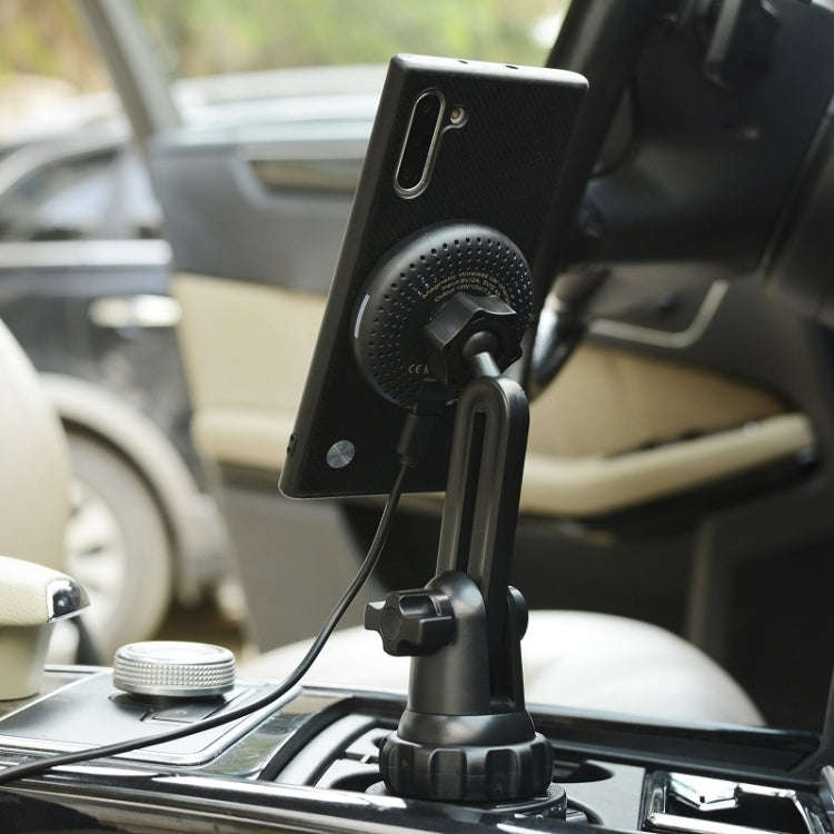 Car Water Cup Holder MagSafe Wireless Charging Bracket(Black)