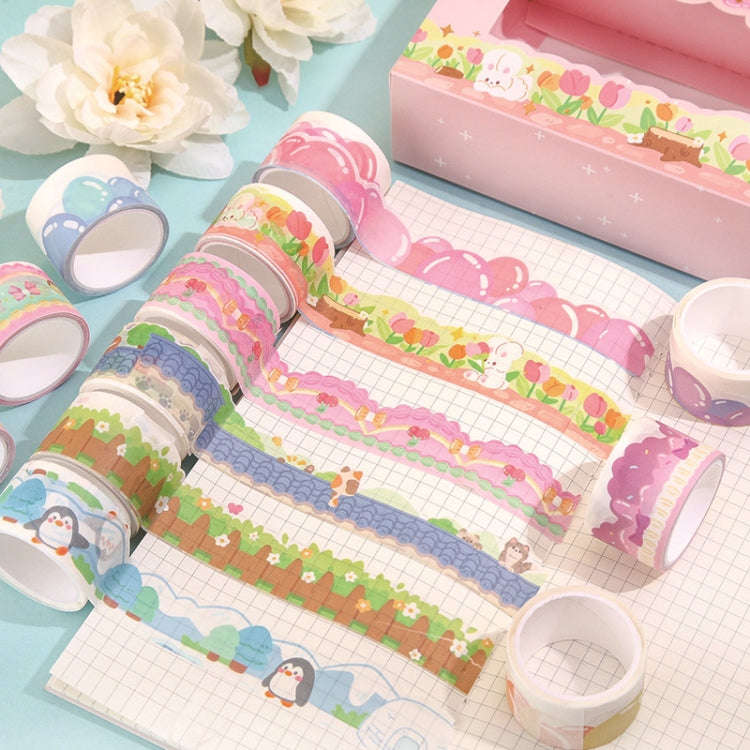 20rolls /Box Art Animals Flowers Washi Tape Set DIY Scrapbook Stickers, Style: Flower Series