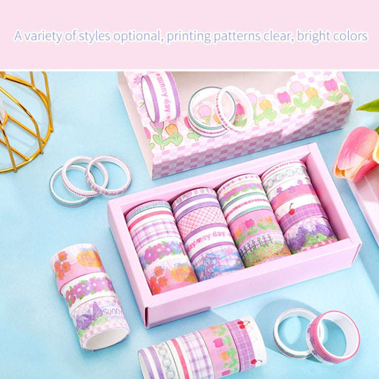 20rolls /Box Art Animals Flowers Washi Tape Set DIY Scrapbook Stickers, Style: Flower Series