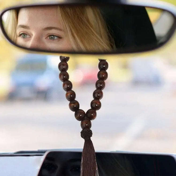 Car Gear Prayer For Blessing And Safety Buddha Beads Car Decorative Ornaments(Black)