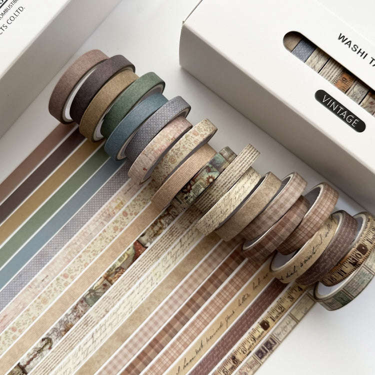 20rolls /Box 0.7cm x 3m Split Thin Washi Tape Set DIY Scrapbook Stickers(Vintage)