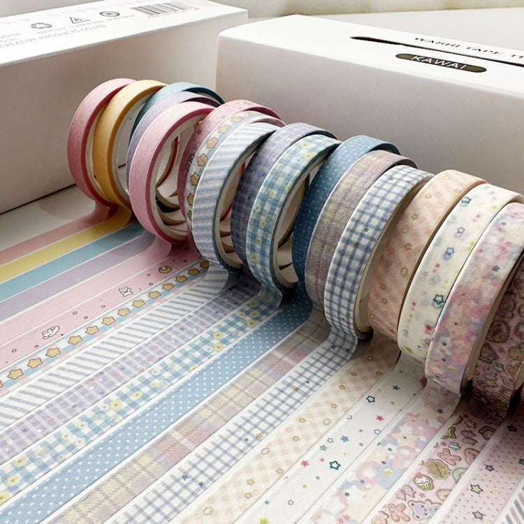 20rolls /Box 0.7cm x 3m Split Thin Washi Tape Set DIY Scrapbook Stickers(Purple)