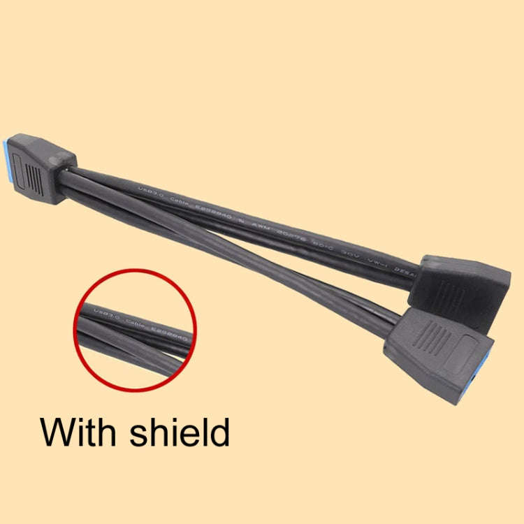 21cm Computer Motherboard 19 Pin USB3.0 One To Two Extension Cable