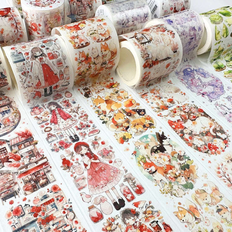 5cm X 5m (150cm Pattern Length Loop) Washi Tape Cute Girl Heart Diary Tape, Style: Cartoon Paradise