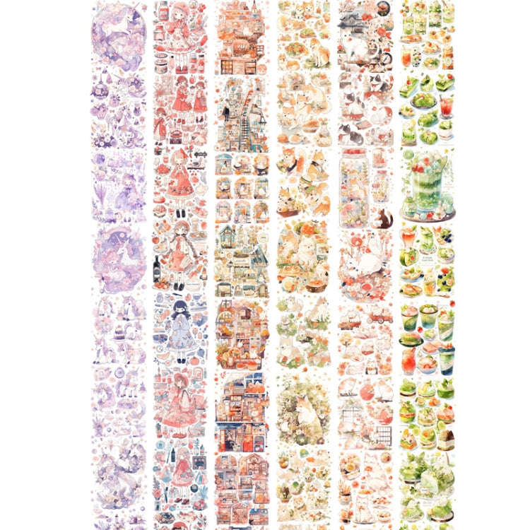 5cm X 5m (150cm Pattern Length Loop) Washi Tape Cute Girl Heart Diary Tape, Style: Daily Match