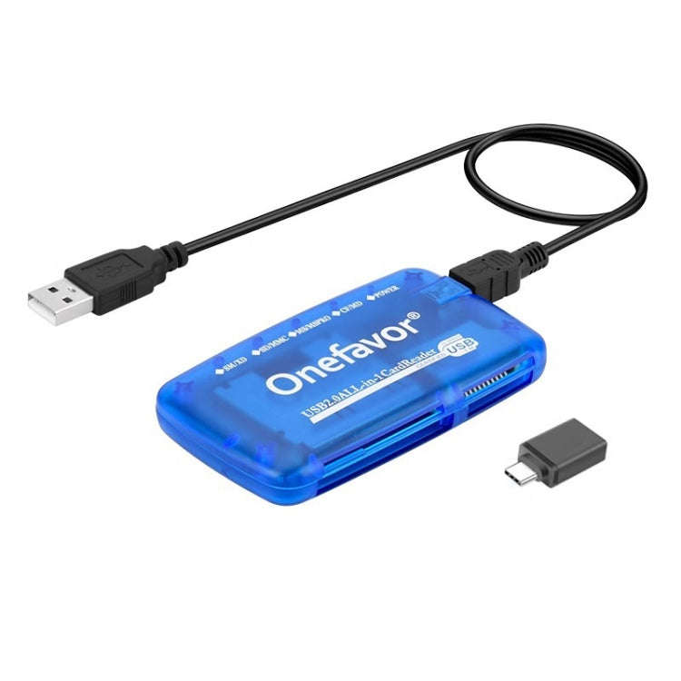 Onefavor All-In-One Card Reader Support SM / XD / SD / MMC / MS / CF Card, Model: Card Reader+Typ...