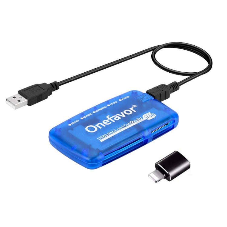 Onefavor All-In-One Card Reader Support SM / XD / SD / MMC / MS / CF Card, Model: Card Reader+8 P...
