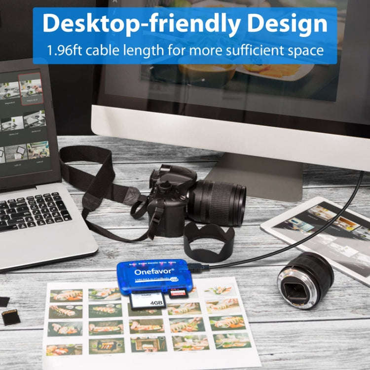 Onefavor All-In-One Card Reader Support SM / XD / SD / MMC / MS / CF Card, Model: Card Reader