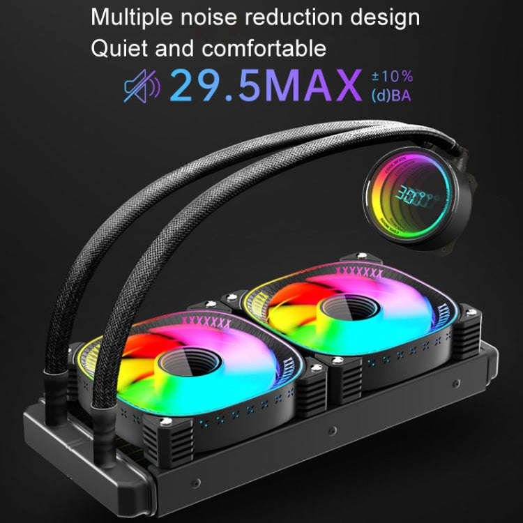 COOLMOON CM-YM-240T Digital ARGB Lens Edition Integrated Water Cooling CPU Cooler Temperature Dis...