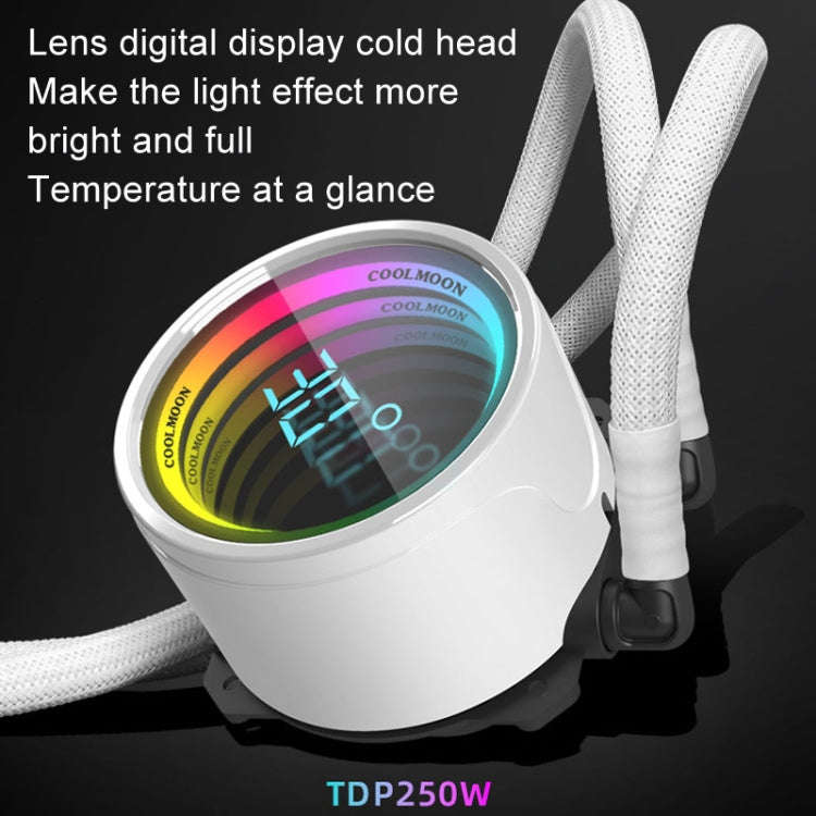 COOLMOON CM-YM-240T Digital ARGB Lens Edition Integrated Water Cooling CPU Cooler Temperature Dis...